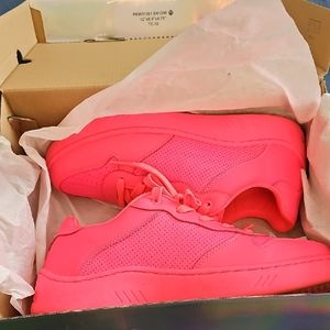 Women's Neon Pink Skechers Upbeats